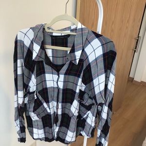 Plaid Zara button up long sleeve shirt